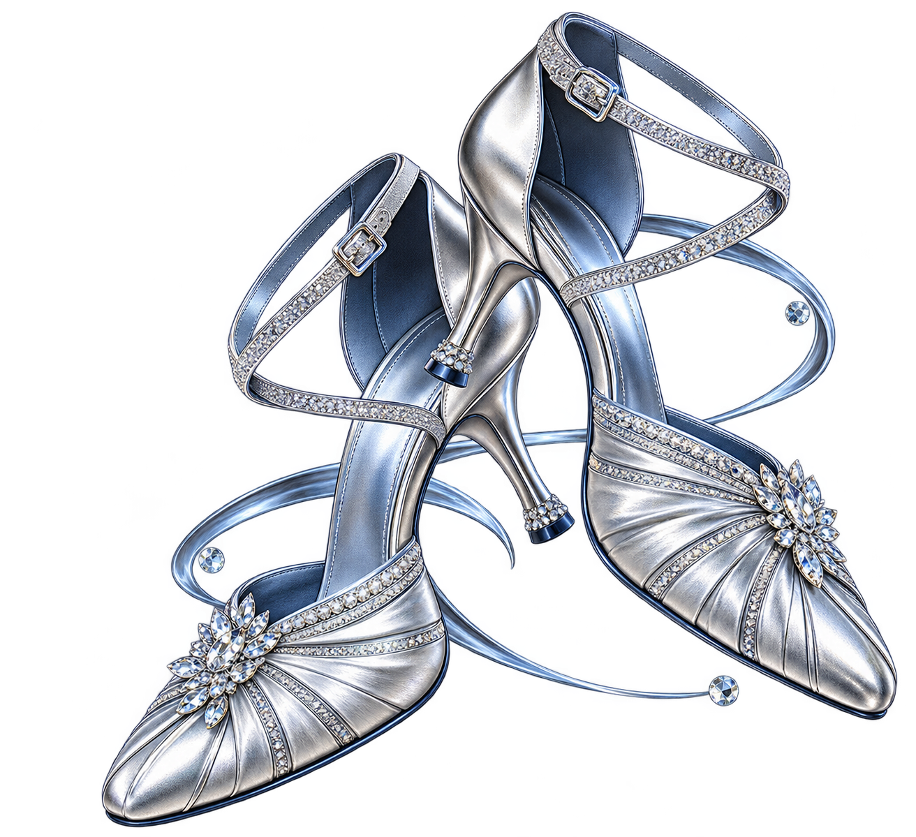Zapatos de gala plateados