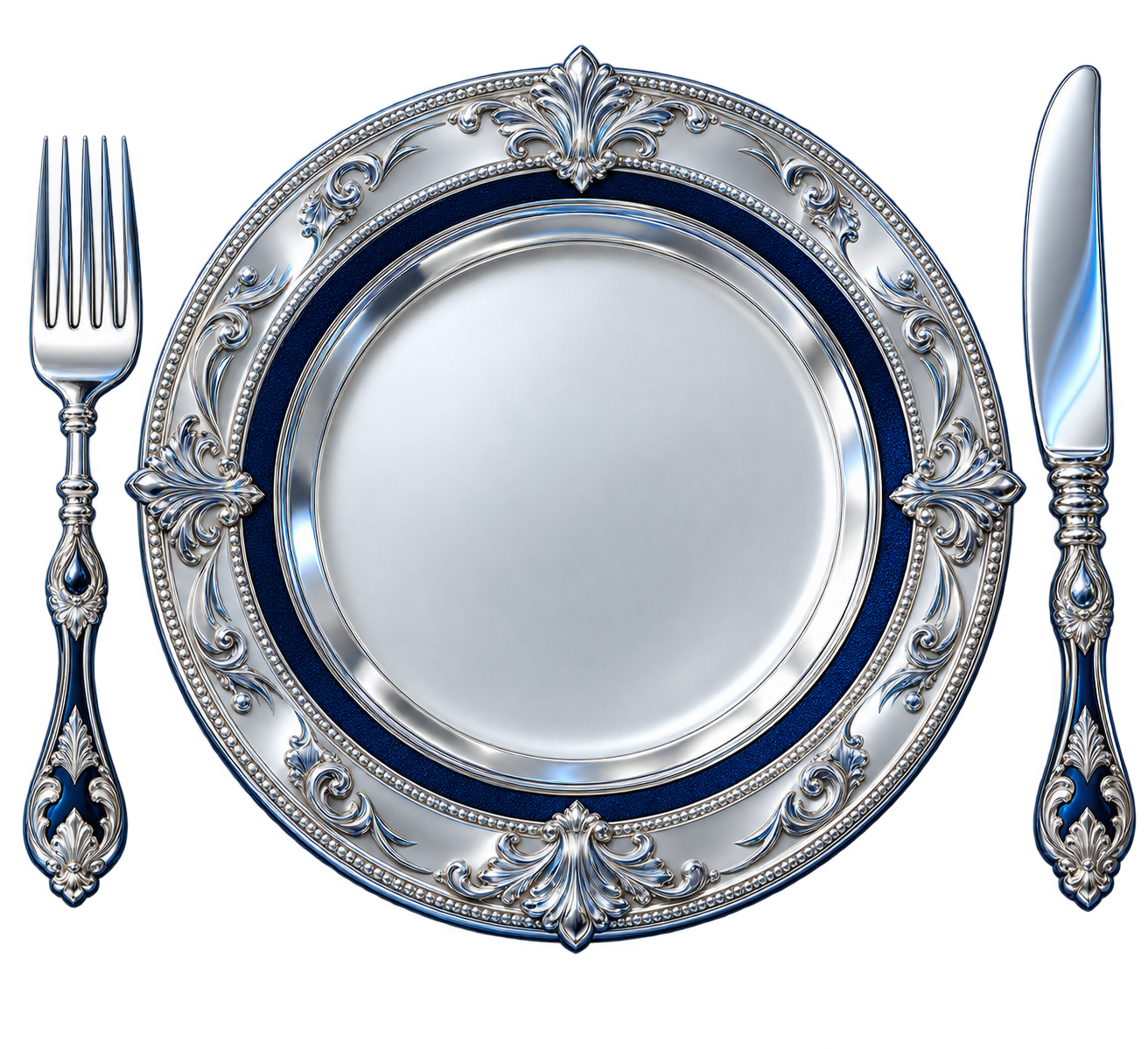 Plato con cubiertos