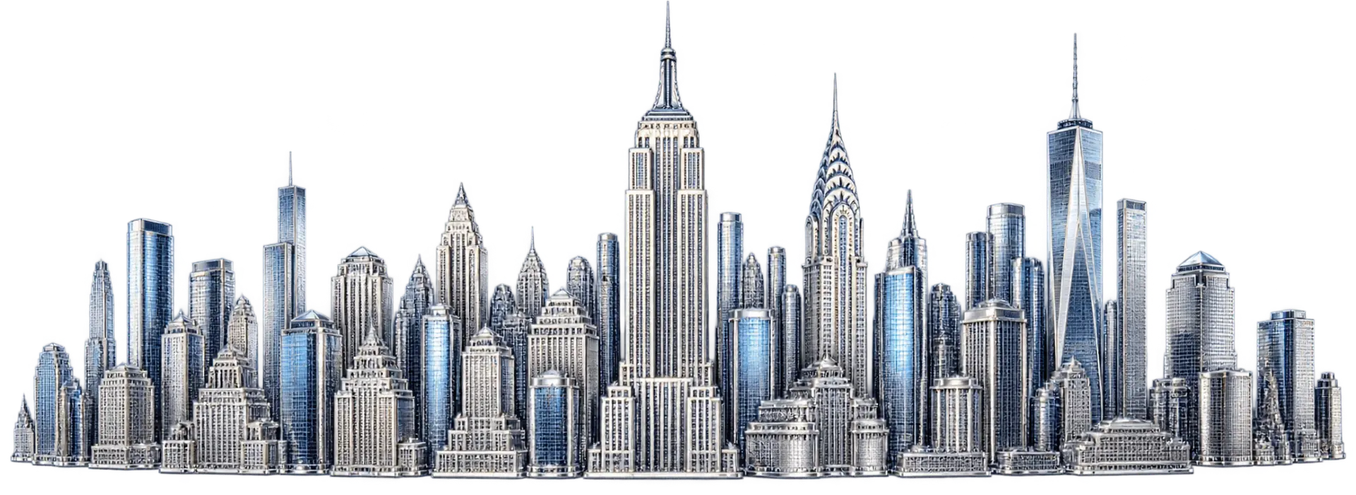 Skyline plateado de Nueva York